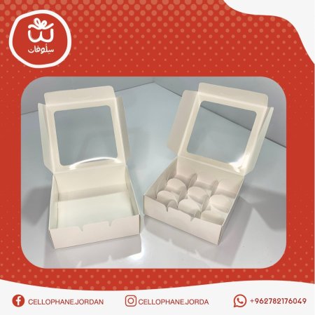 صناديق نافذة شفافة حجم 15 لون ابيض مع قواطع داخلية