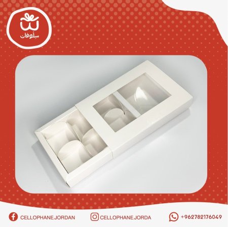 صندوق جرار شفاف لون ابيض مع قواطع داخلية