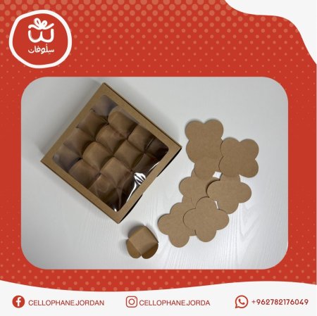 صناديق نافذة شفافة حجم 20 لون بني مع قواطع داخلية