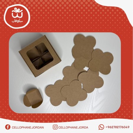 صناديق نافذة شفافة حجم 10 لون بني مع قواطع داخلية